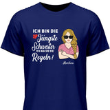 Schwester halte mich eh nicht an die Regeln - Personalisierbares T-Shirt