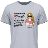 Schwester halte mich eh nicht an die Regeln - Personalisierbares T-Shirt