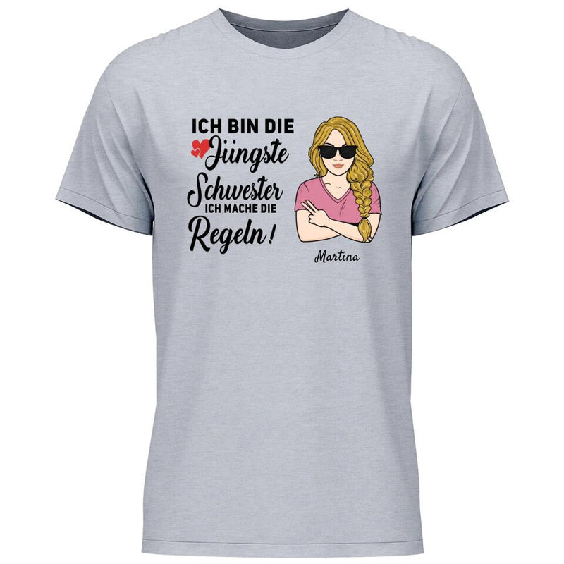 Schwester halte mich eh nicht an die Regeln - Personalisierbares T-Shirt