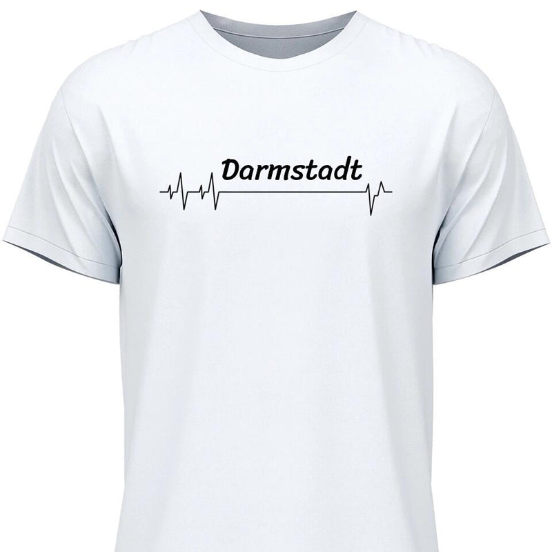 Lieblingsstadt Herzschlag - Personalisierbares T-Shirt