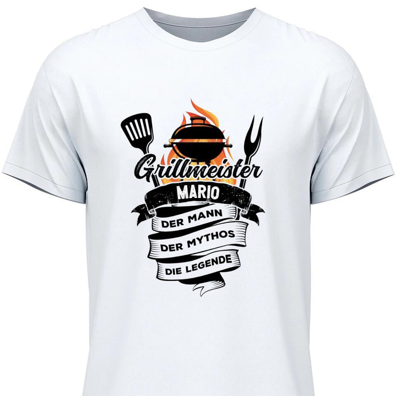 Grillmeister, Mann, Mythos, Legende - Personalisierbares T-Shirt