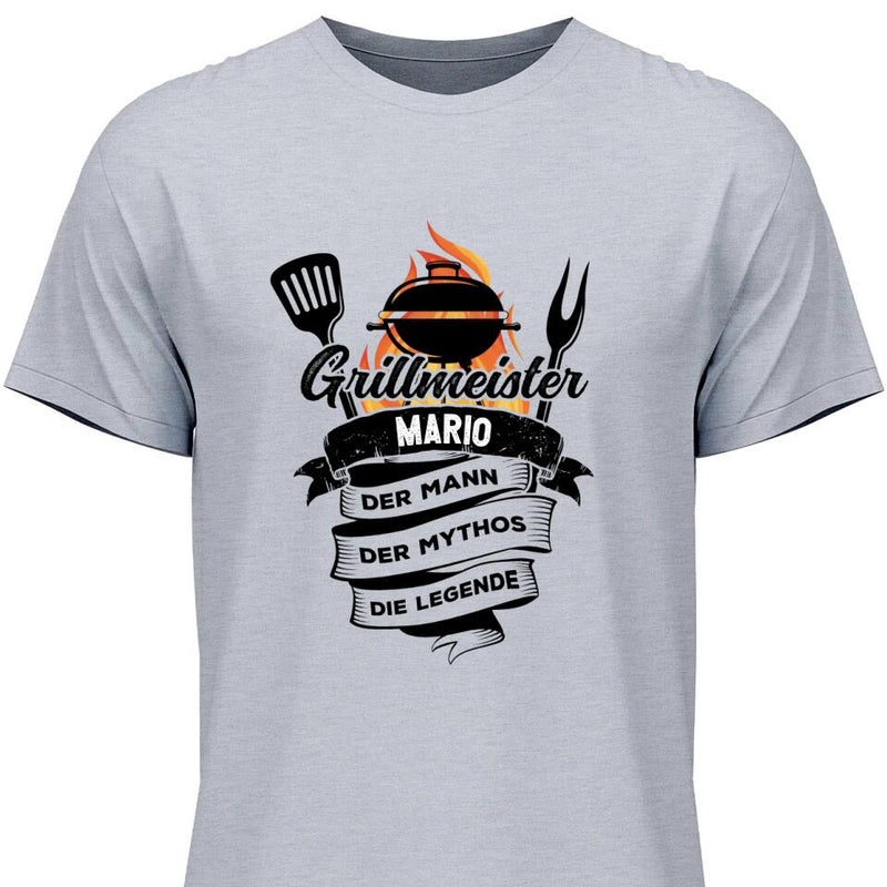 Grillmeister, Mann, Mythos, Legende - Personalisierbares T-Shirt