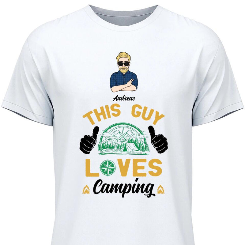 This Guy loves Camping - Personalisierbares T-Shirt