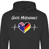 Zwei Länder Herz - Personalisierbarer Hoodie (Unisex)