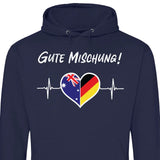 Zwei Länder Herz - Personalisierbarer Hoodie (Unisex)