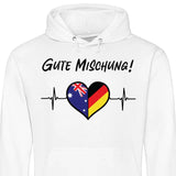 Zwei Länder Herz - Personalisierbarer Hoodie (Unisex)