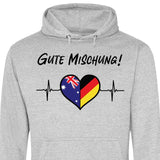 Zwei Länder Herz - Personalisierbarer Hoodie (Unisex)