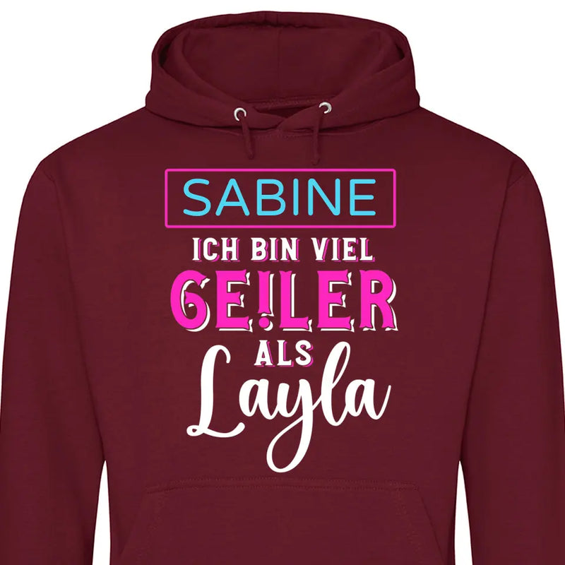 Ge!ler als Layla - Personalisierbarer Hoodie (Unisex)