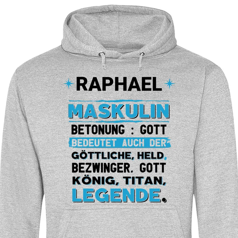 Name Bedeutung - Personalisierbarer Hoodie (Unisex)