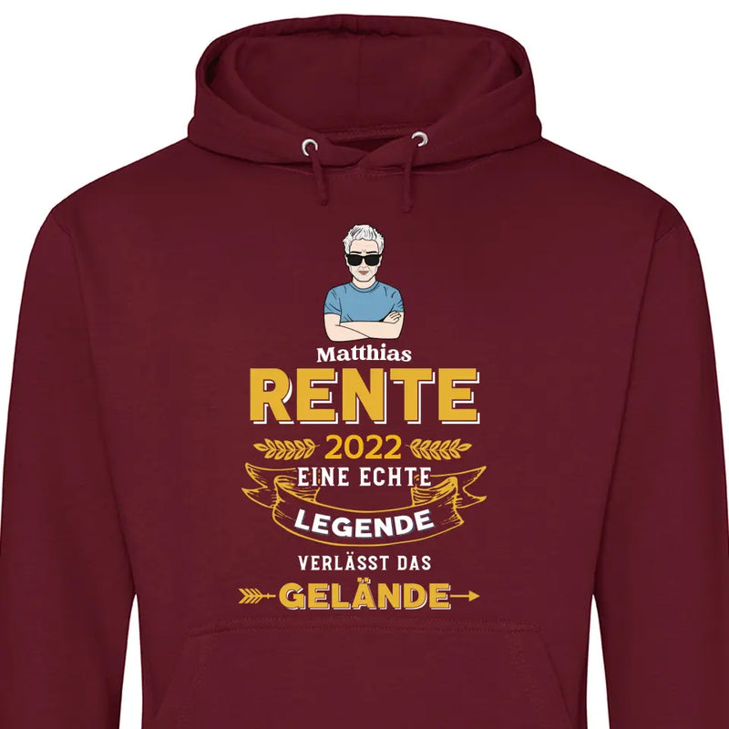 Legende verlässt das Gelände - Personalisierbarer Hoodie (Unisex)