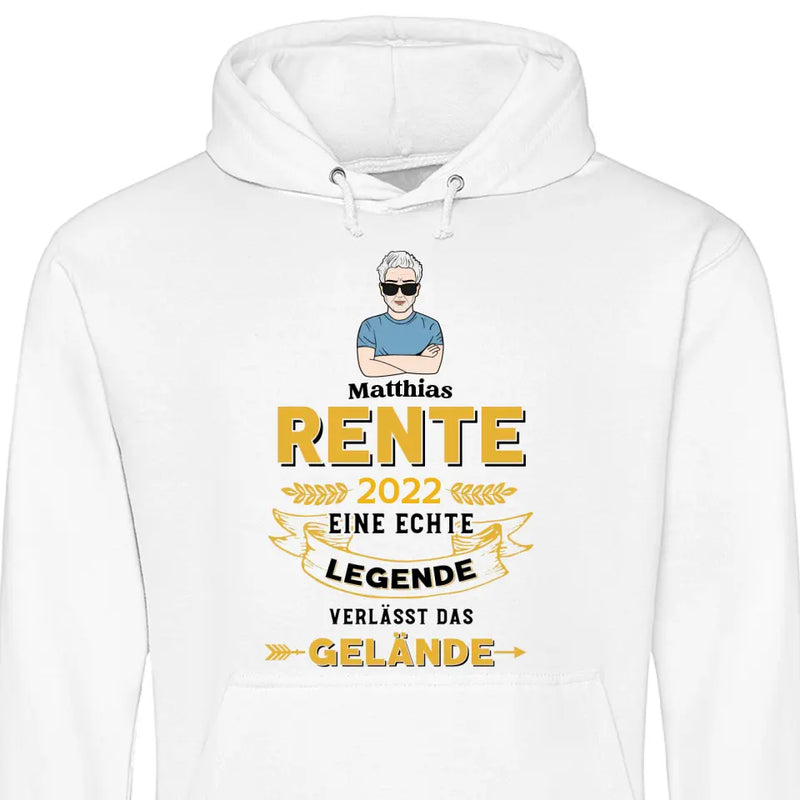 Legende verlässt das Gelände - Personalisierbarer Hoodie (Unisex)