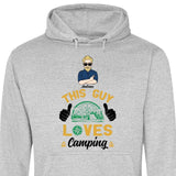 This Guy loves Camping - Personalisierbarer Hoodie (Unisex)