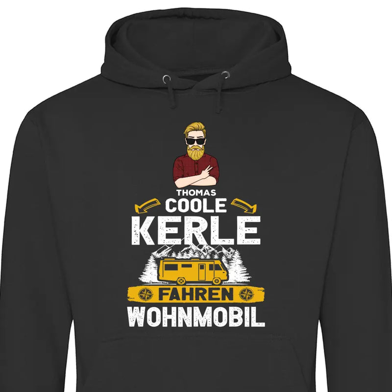 Coole Kerle fahren Wohnmobil - Personalisierbarer Hoodie (Unisex)