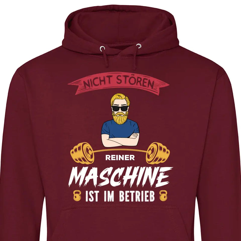 Nicht stören, Maschine im Betrieb - Personalisierbarer Hoodie (Unisex)