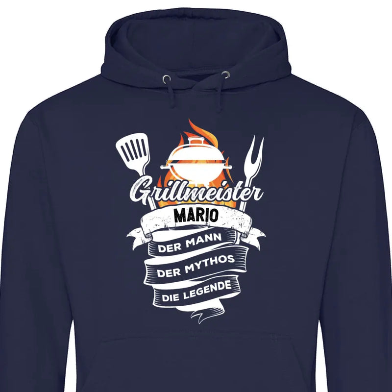 Grillmeister, Mann, Mythos, Legende - Personalisierbarer Hoodie (Unisex)