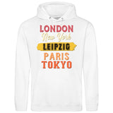 London, New York, Paris, Tokyo - Personalisierbarer Hoodie (Unisex)