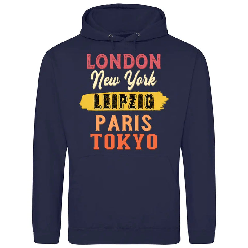 London, New York, Paris, Tokyo - Personalisierbarer Hoodie (Unisex)