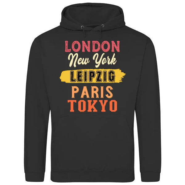 London, New York, Paris, Tokyo - Personalisierbarer Hoodie (Unisex)