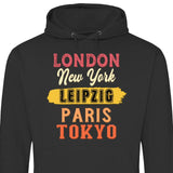 London, New York, Paris, Tokyo - Personalisierbarer Hoodie (Unisex)