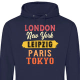 London, New York, Paris, Tokyo - Personalisierbarer Hoodie (Unisex)