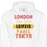 London, New York, Paris, Tokyo - Personalisierbarer Hoodie (Unisex)