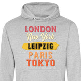 London, New York, Paris, Tokyo - Personalisierbarer Hoodie (Unisex)