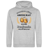 Morgens Müde, Abends Blau - Personalisierbarer Hoodie (Unisex)