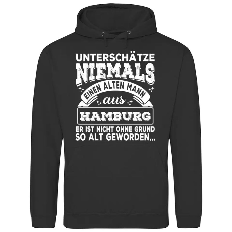 Unterschätze niemals einen alten Mann aus - Personalisierbarer Hoodie (Unisex)