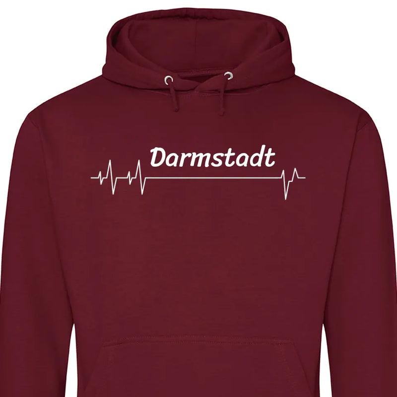 Lieblingsstadt Herzschlag - Personalisierbarer Hoodie (Unisex)