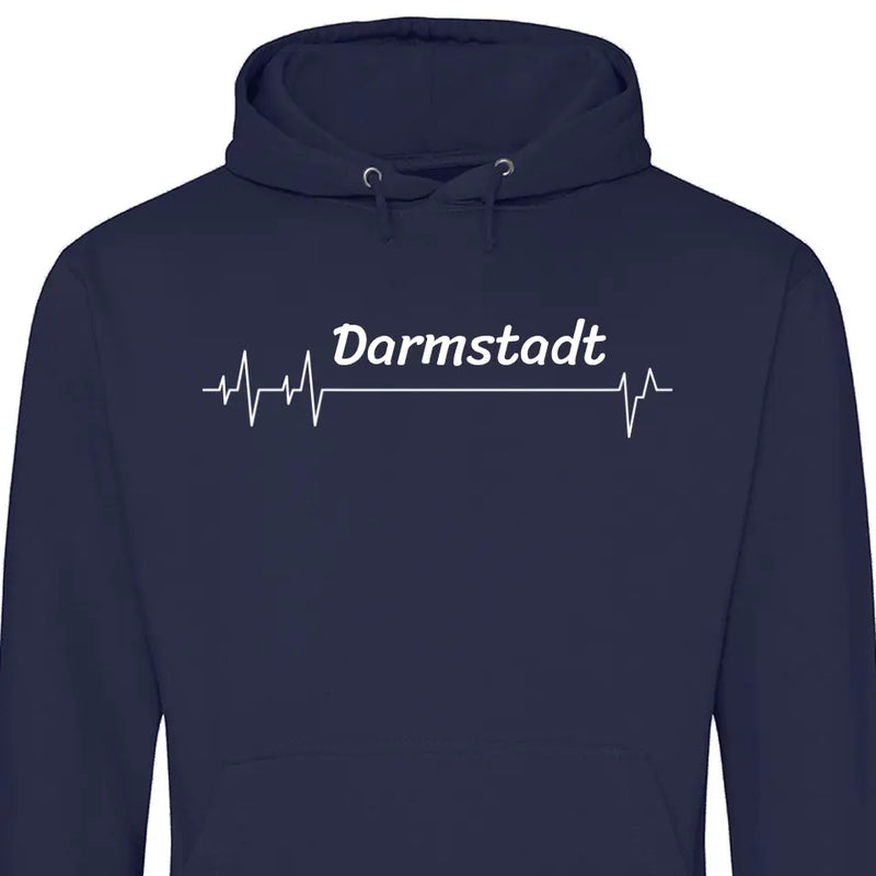 Lieblingsstadt Herzschlag - Personalisierbarer Hoodie (Unisex)