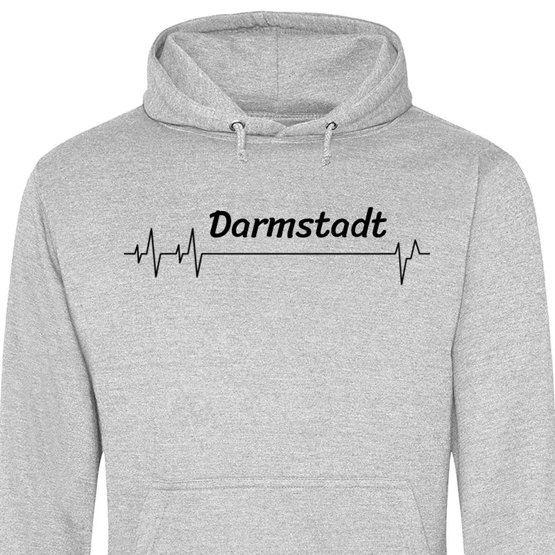 Lieblingsstadt Herzschlag - Personalisierbarer Hoodie (Unisex)