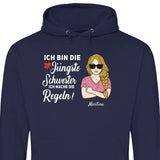 Schwester halte mich eh nicht an die Regeln - Personalisierbarer Hoodie (Unisex)