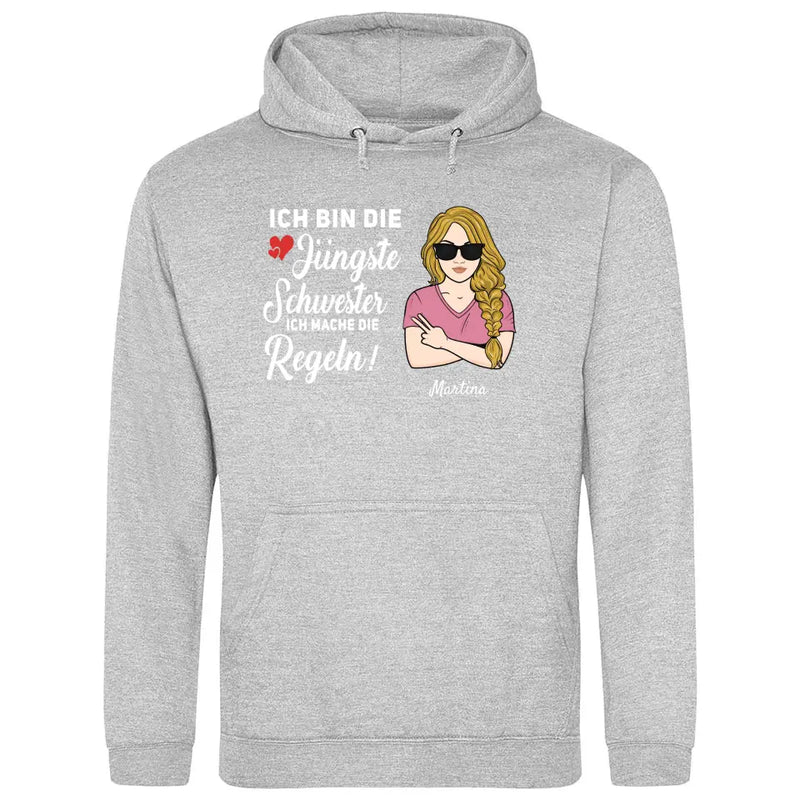 Schwester halte mich eh nicht an die Regeln - Personalisierbarer Hoodie (Unisex)