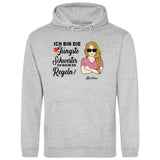 Schwester halte mich eh nicht an die Regeln - Personalisierbarer Hoodie (Unisex)