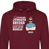 Bruder halte mich eh nicht an die Regeln - Personalisierbarer Hoodie (Unisex)