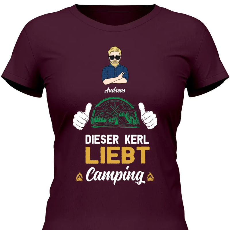 Liebt Camping - Personalisierbares T-Shirt