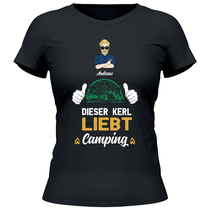 Liebt Camping - Personalisierbares T-Shirt