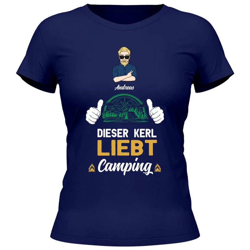 Liebt Camping - Personalisierbares T-Shirt