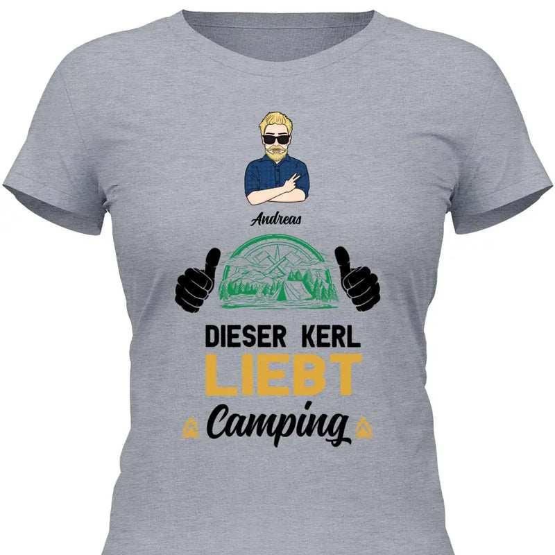 Liebt Camping - Personalisierbares T-Shirt