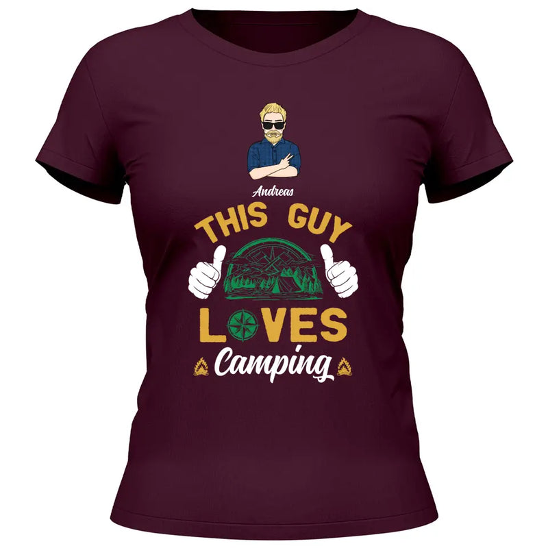 This Guy loves Camping - Personalisierbares T-Shirt