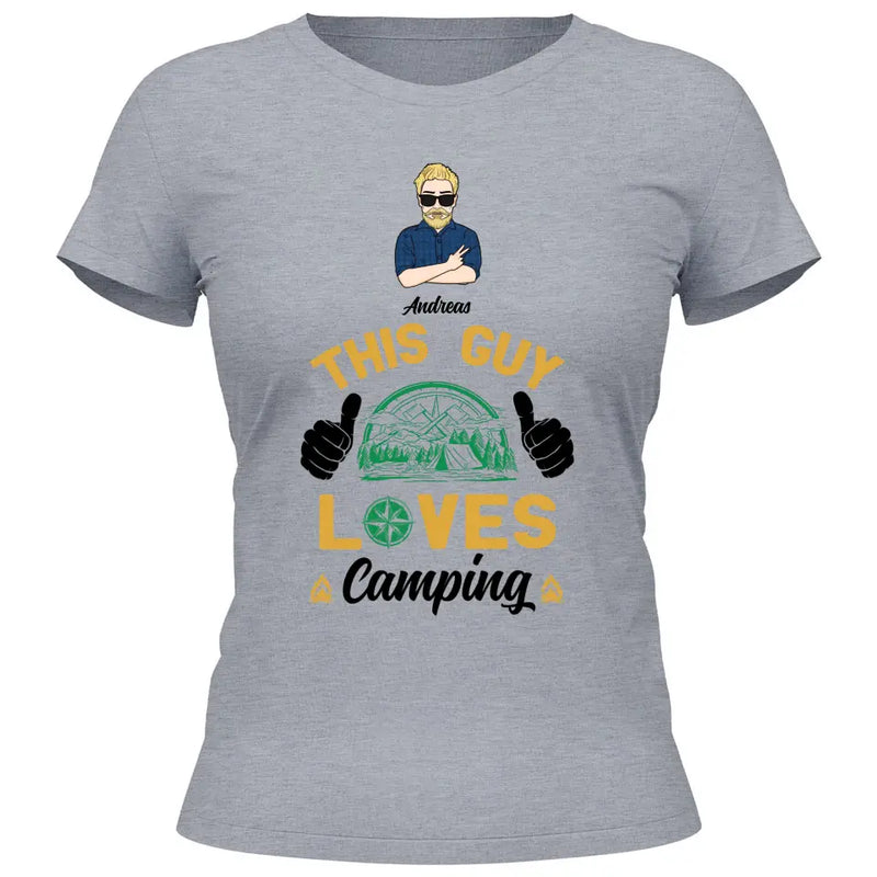 This Guy loves Camping - Personalisierbares T-Shirt