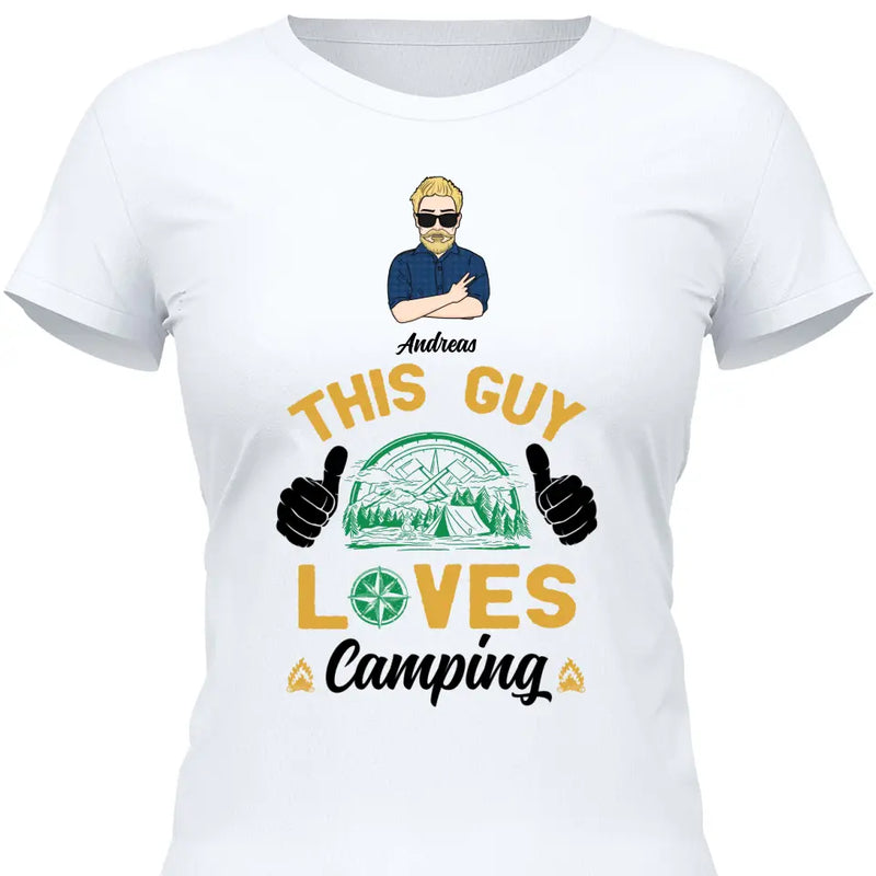 This Guy loves Camping - Personalisierbares T-Shirt