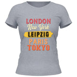 London, New York, Paris, Tokyo - Personalisierbares T-Shirt