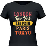 London, New York, Paris, Tokyo - Personalisierbares T-Shirt