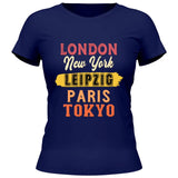 London, New York, Paris, Tokyo - Personalisierbares T-Shirt